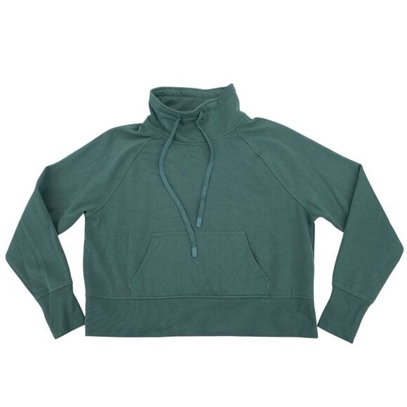 Core 10 Women's Size Large Cropped Length Cowl Neck Sweatshirt NWT Boxy Fit - Picture 1 of 9